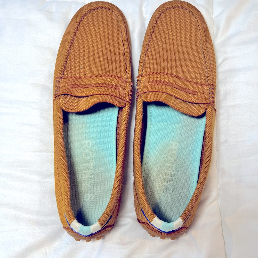 Rothy's Tan Canvas Penny Loafers